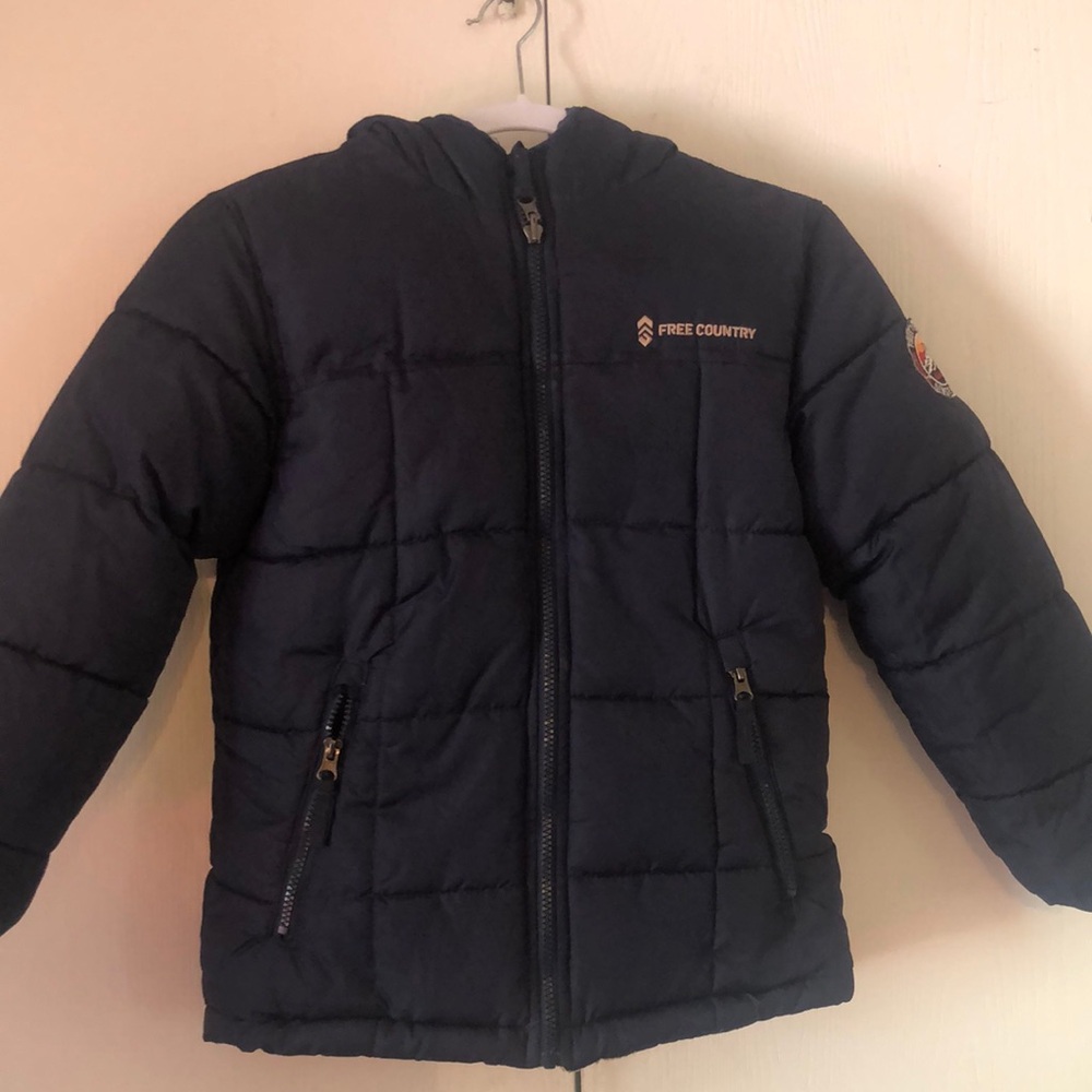 Free Country Kids unisex dark blue cozy warm fall Reversible Puffer Jacket